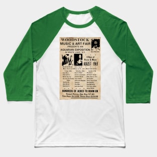 Woodstock 1969 Rainbow Poster Baseball T-Shirt